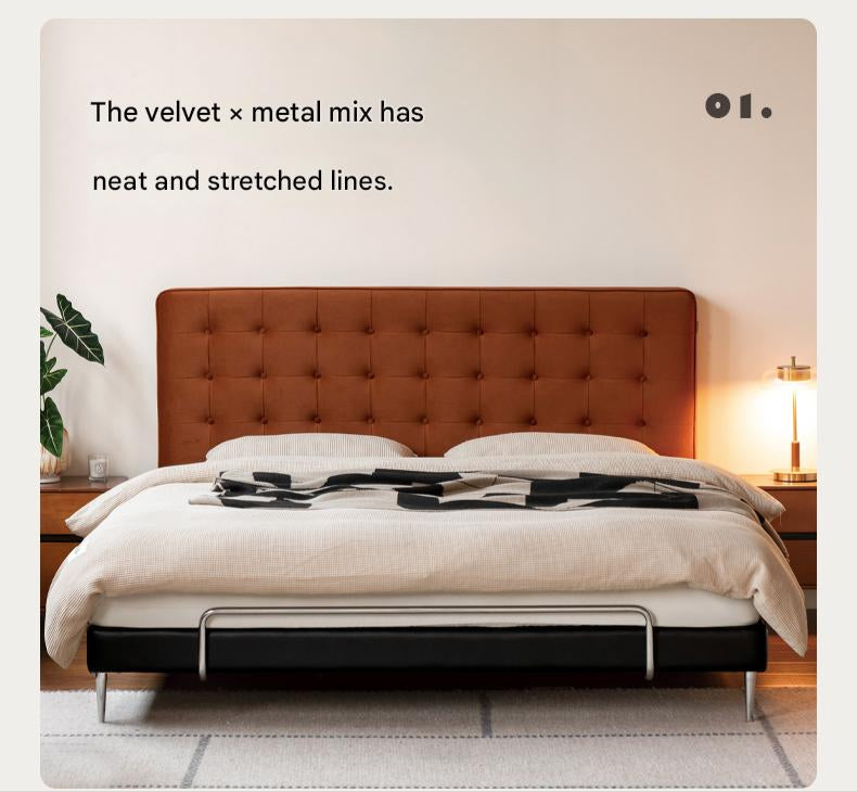 Fabric Flannel Soft Bed Bauhaus Style