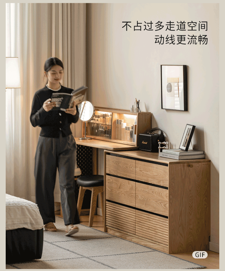 Ash Solid Wood Modern Minimalist Vanity Table