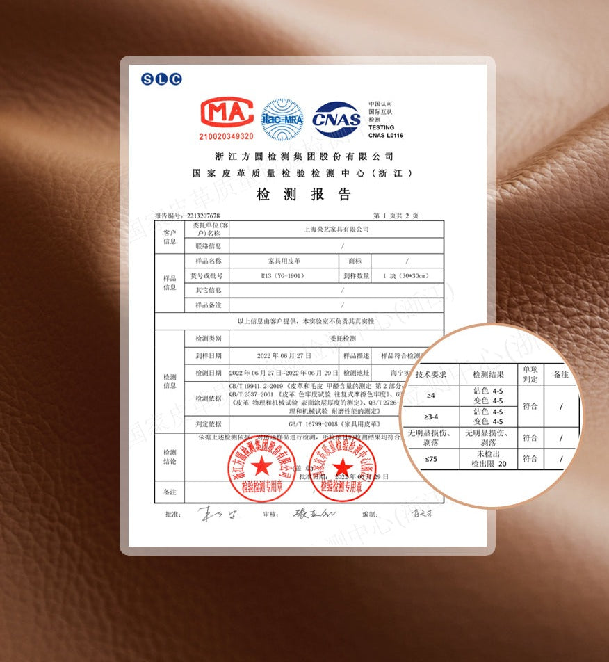 First-layer Yellow Cowhide Leather Sofa Light Luxury Italian Style.