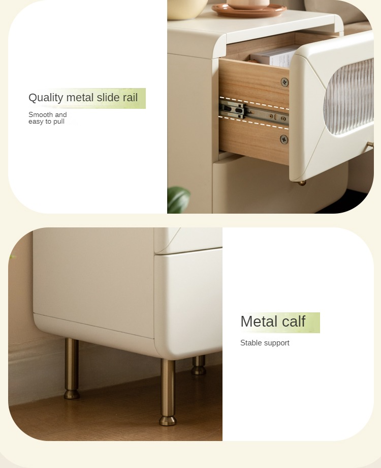 Poplar Solid Wood Nightstand Touch Light