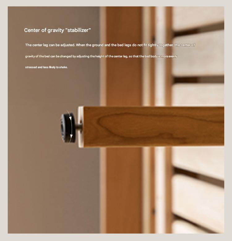 Cherry Solid Wood Modern Multifunctional Night Light Double Bed