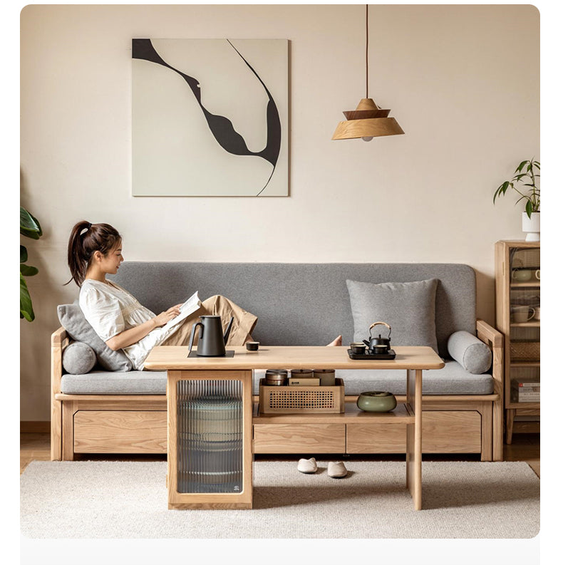 Ash Solid Wood Tea Cabinet With Tea Maker