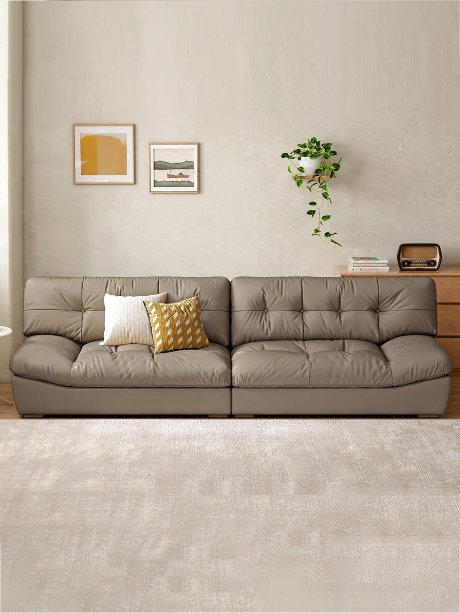 First Layer Cowhide Italian Style Sofa.