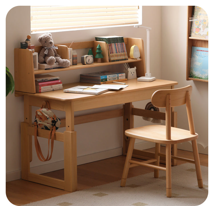 Beech, Oak, Poplar Solid Wood Nordic Study Bookshelf