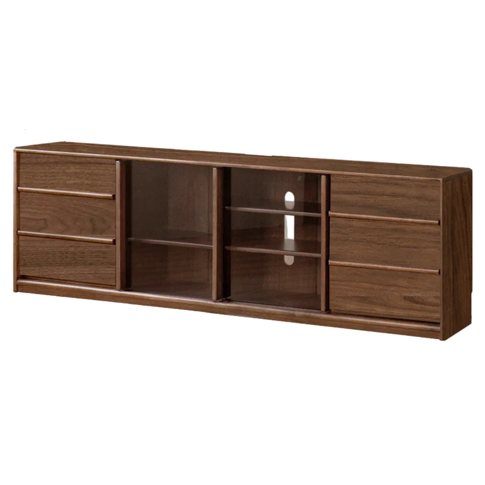 Golden Sandalwood, Black Walnut Solid Wood TV Cabinet