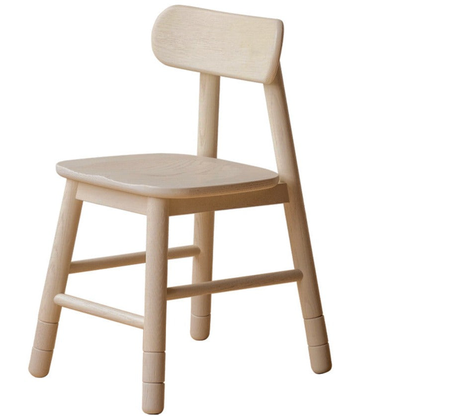 Adjustable 3 heights oak solid wood children's chair"