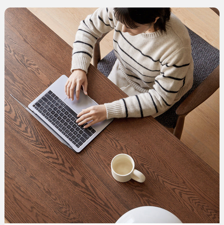 Black Walnut, Oak Solid Wood Italian Light Luxury Office Desk