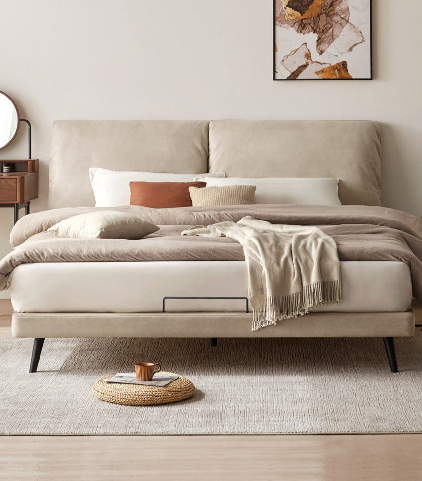 Technological Fabric Bed,Genuine Leather Bed