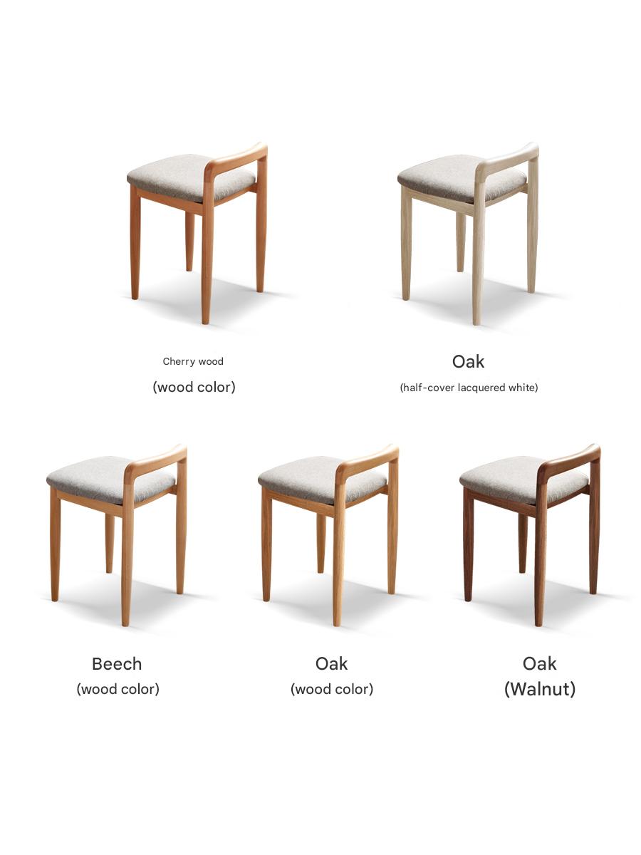 Oak, Beech, Cherry Solid Wood Makeup Stool Chair
