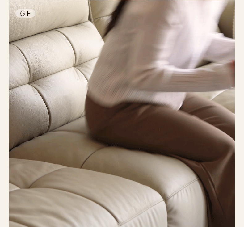 Leather High Back Straight Sofa,