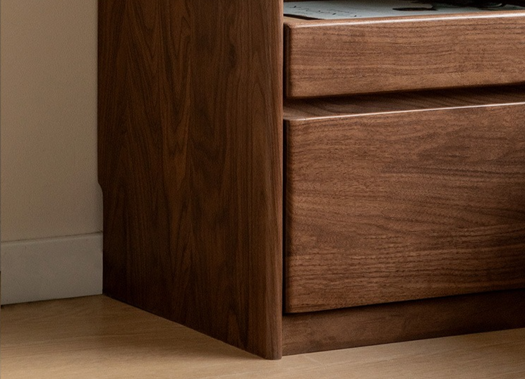 Black Walnut, Oak, Sandalwood Solid Wood Nightstand Socket, Lamp