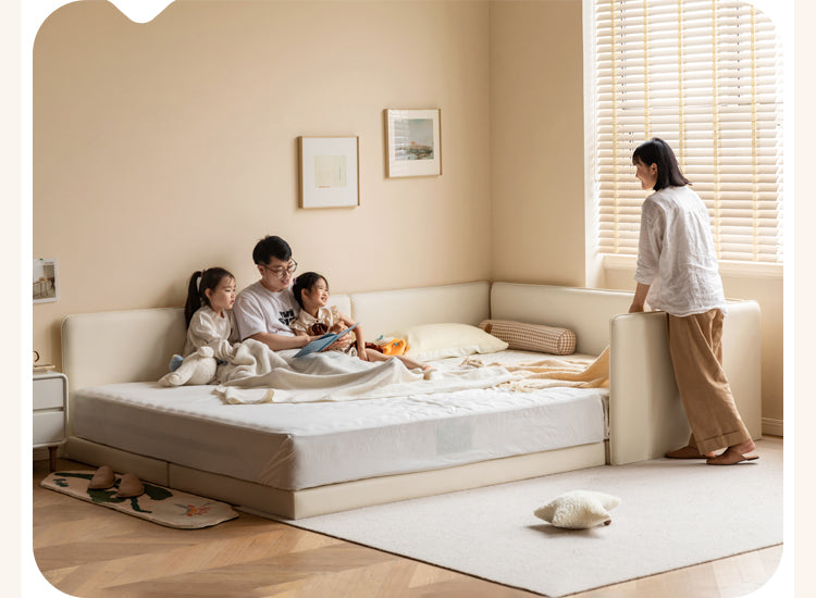 Floor Bed for toddler, kids Montessori beds,Children's bed/adult bed organic leather"