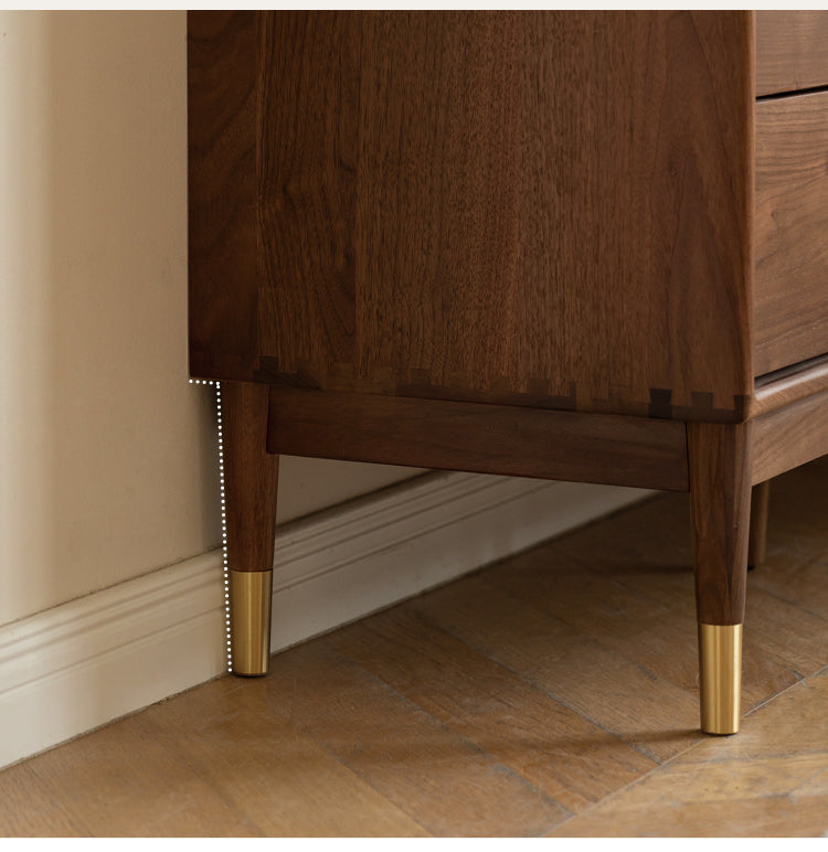 Black Walnut, Oak Solid Wood Drawer, Modern Porch Cabinet