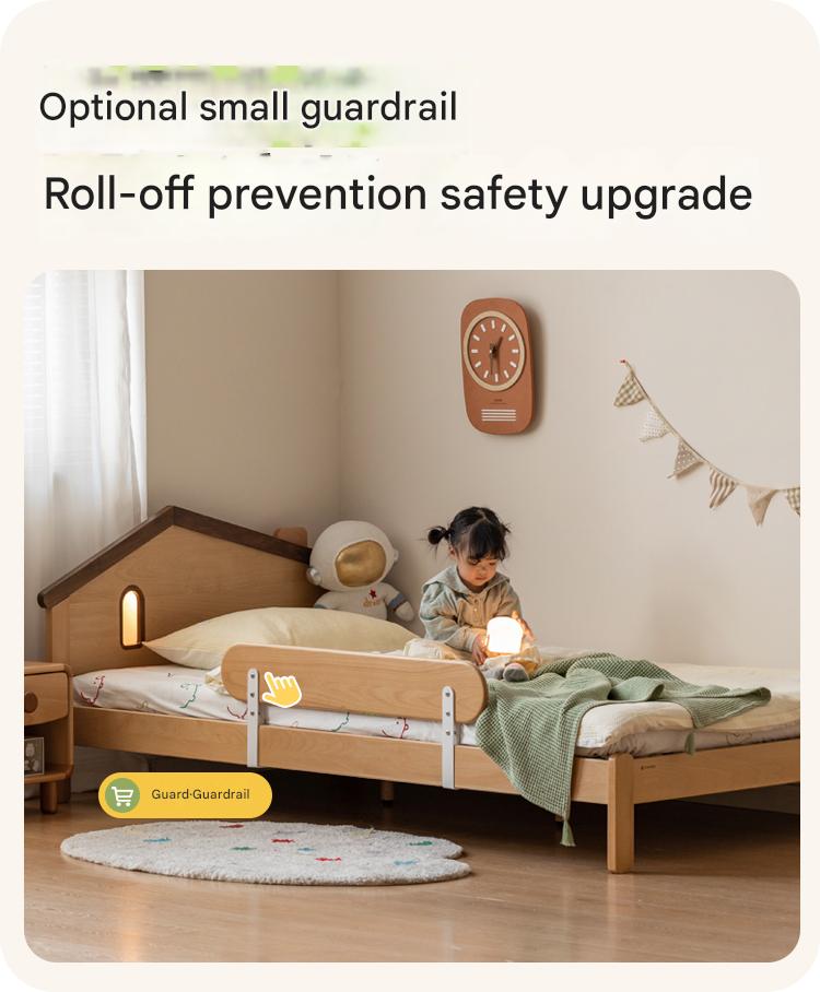 Beech, Poplar, Little House Kids Bed with 15min Delay Turning Off the Lights<