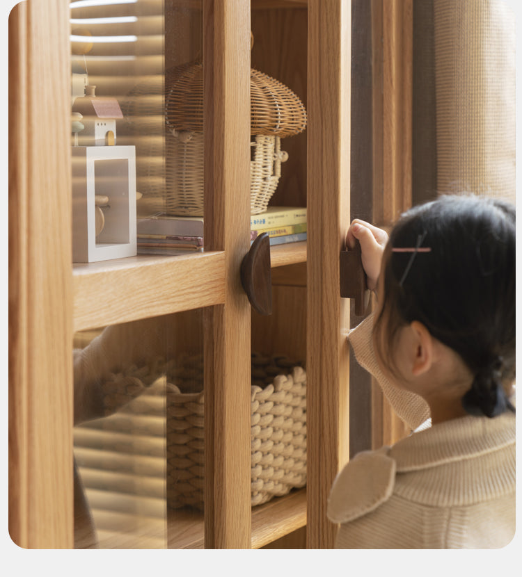 Oak Solid Wood Kids Bookcase Combination Bookshelf