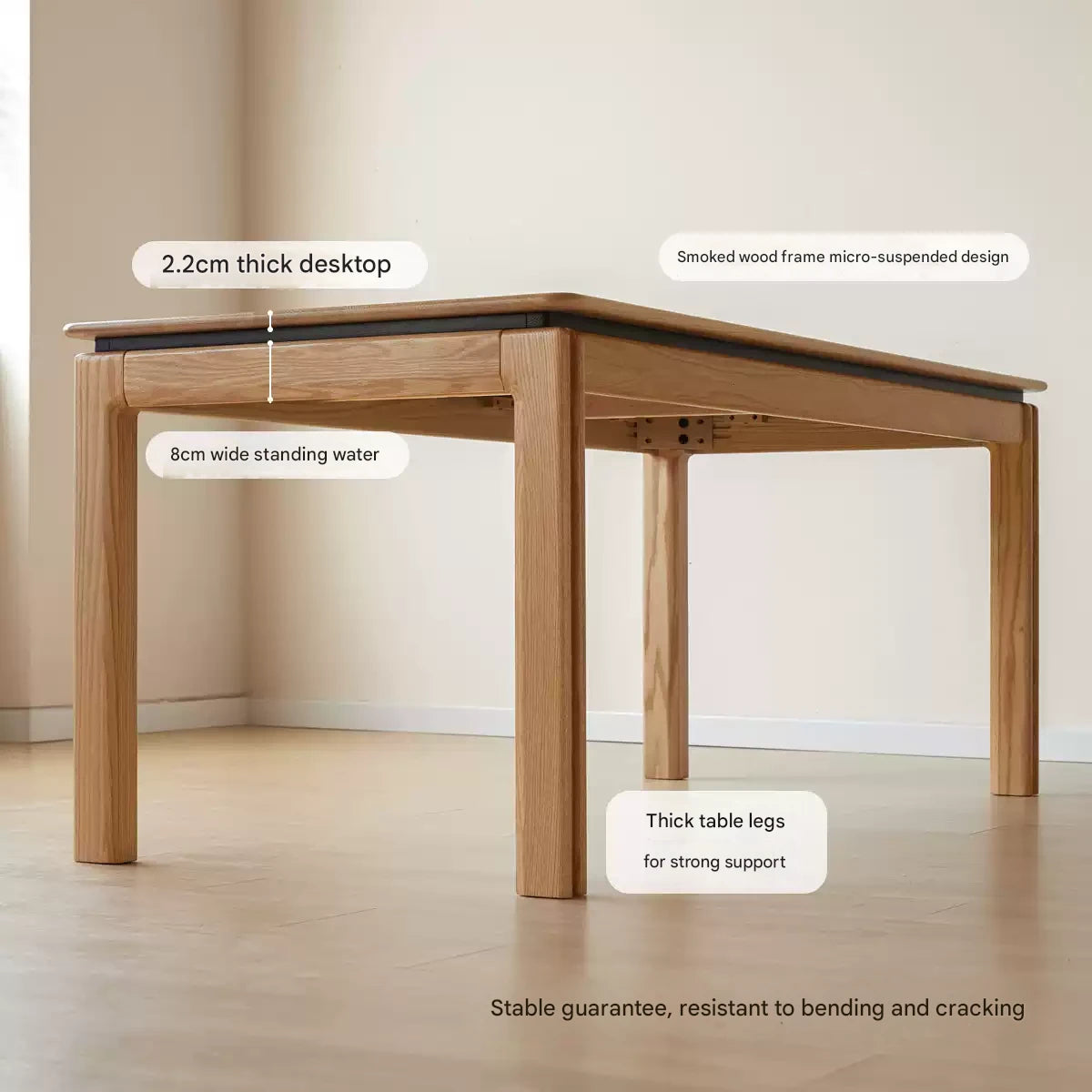 Ash, Oak Solid Wood Modern Dining Table