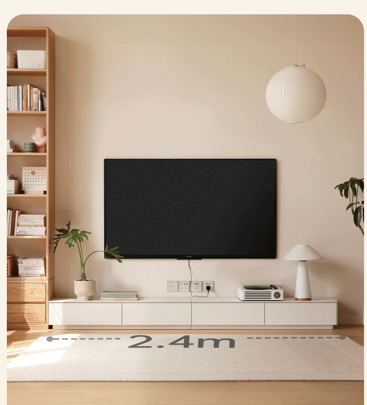 Poplar Solid Wood Floor Rock Plate TV Cabinet.