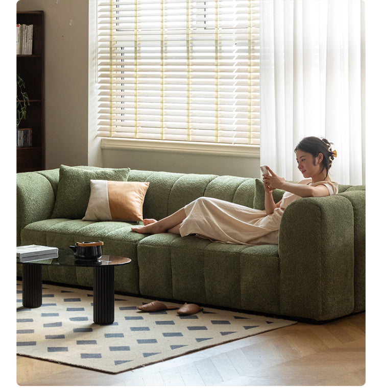 Lamb Fleece Fabric Sofa.