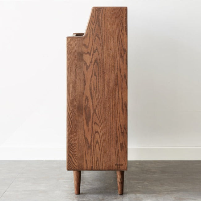 Oak Solid Wood, Solid RubberWood Shoe Entrance Porch Cabinet