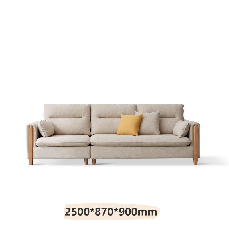 Luxury fabric sofa oak solid wood+