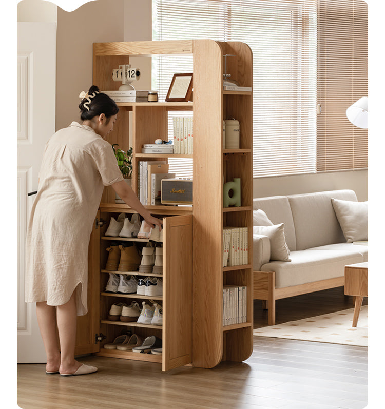 Oak, Ash Solid Wood Entrance Partition Cabinet