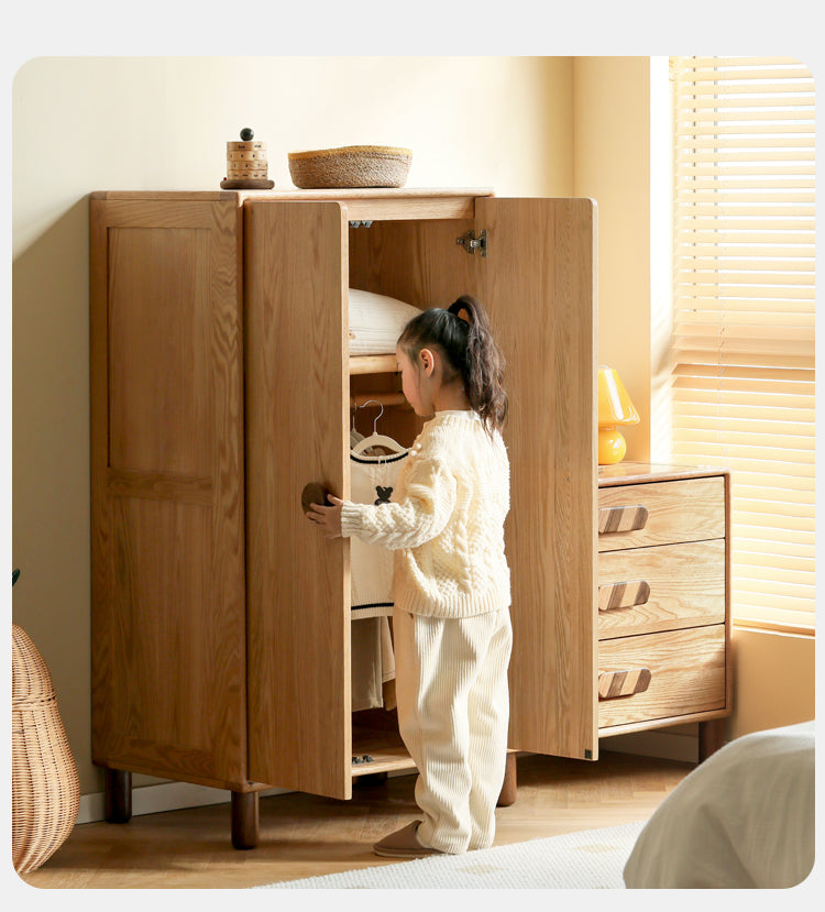 Oak Solid Wood Wardrobe Bookcase Free Combination
