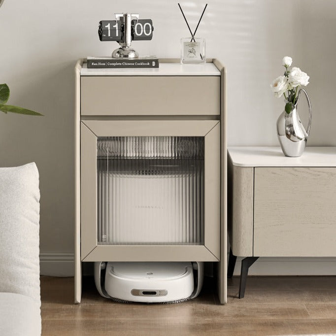 Ash solid wood side cabinet rock slab side cabinet robot storage cabinet"