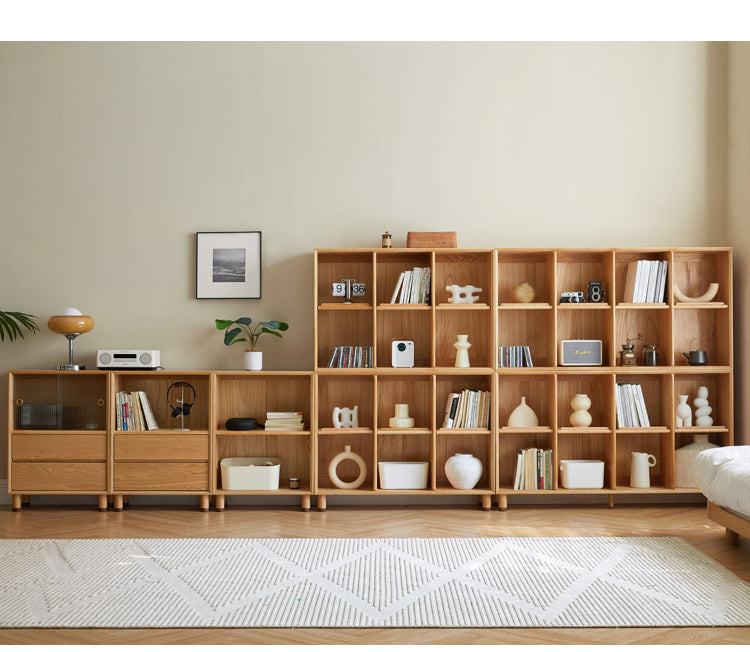 Oak Solid Wood Modern Creative Bookcase