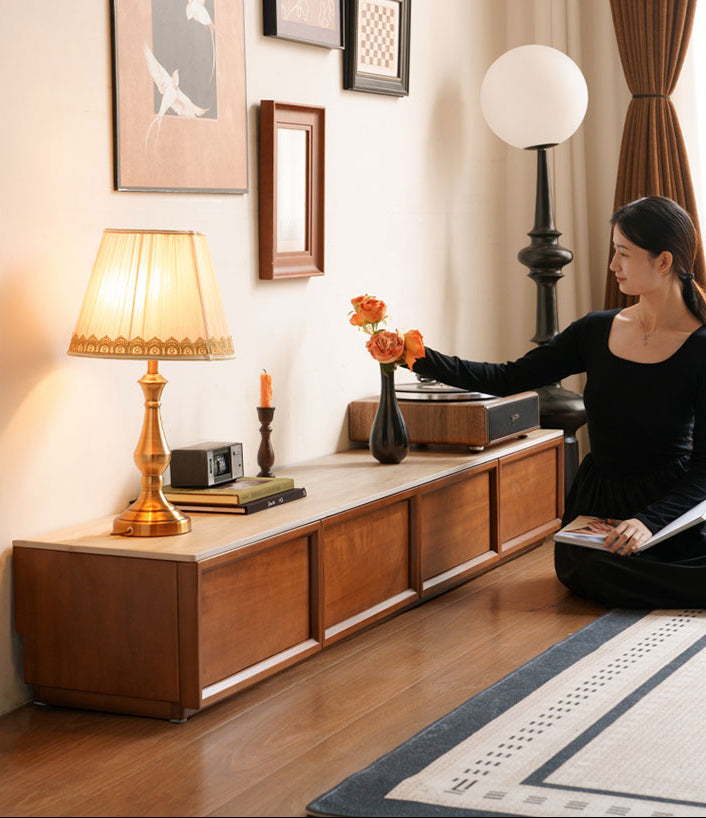 Poplar Solid Wood Ancient Style TV Cabinet