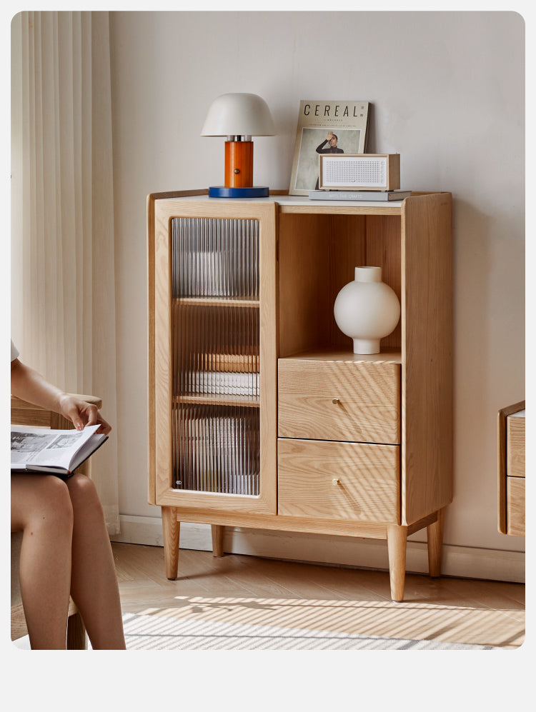 Ash Solid Wood Side Cabinet Storage
