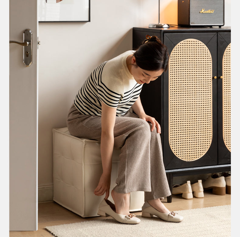 Genuine Leather Modern Makeup Stool footstool