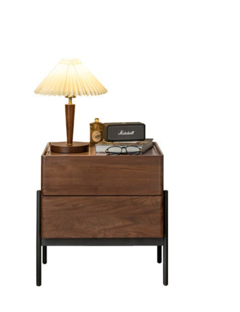Black Walnut, Oak, South American Walnut Solid Wood Nightstand.