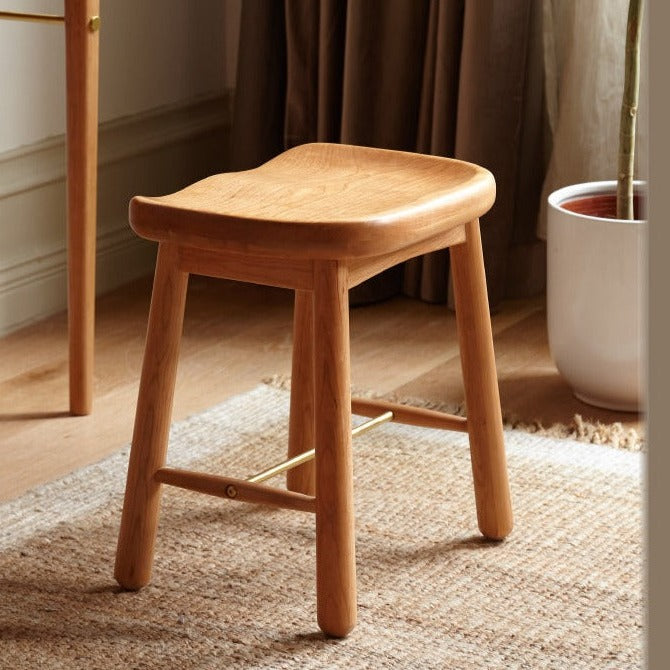 Cherry, Oak Solid Wood Makeup Stool
