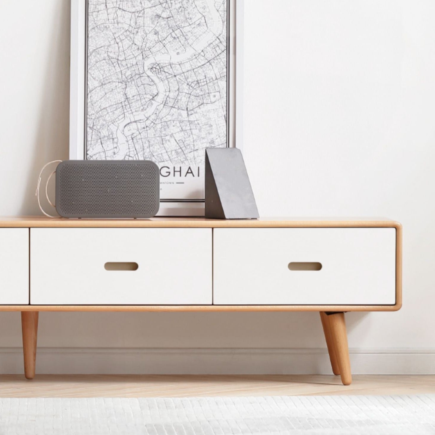 European Beech solid wood TV cabinet"+