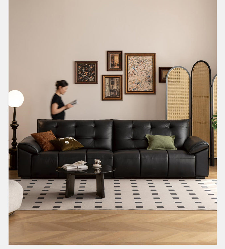 Leather Modern Top Layer Cowhide Leather Sofa,