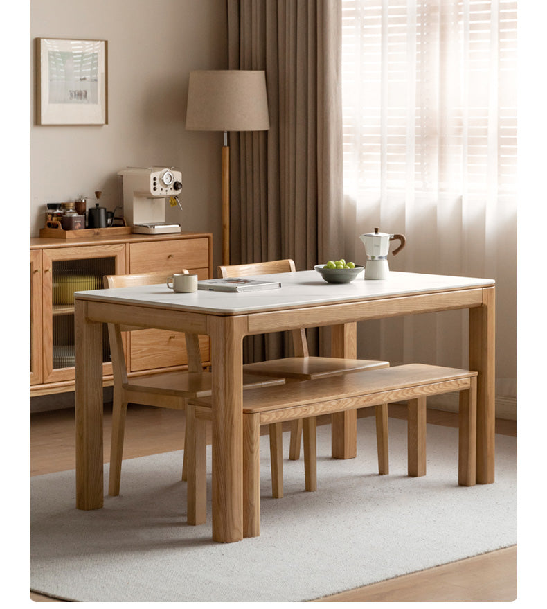 Ash, Oak Solid Wood Long Bench Nordic