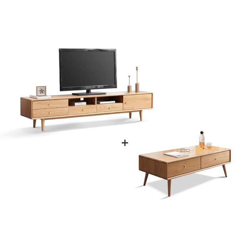 Oak solid wood TV stand"