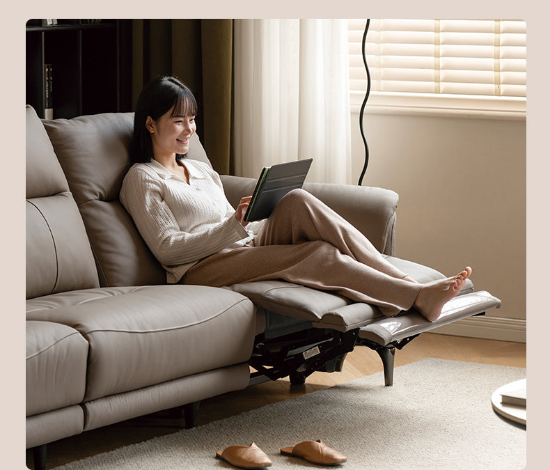 First Layer Leather Multifunctional Electric Telescopic Sofa.