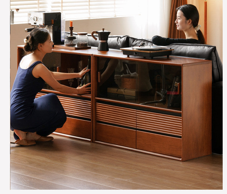 Poplar Solid Wood Vintage Style Study Storage Cabinet