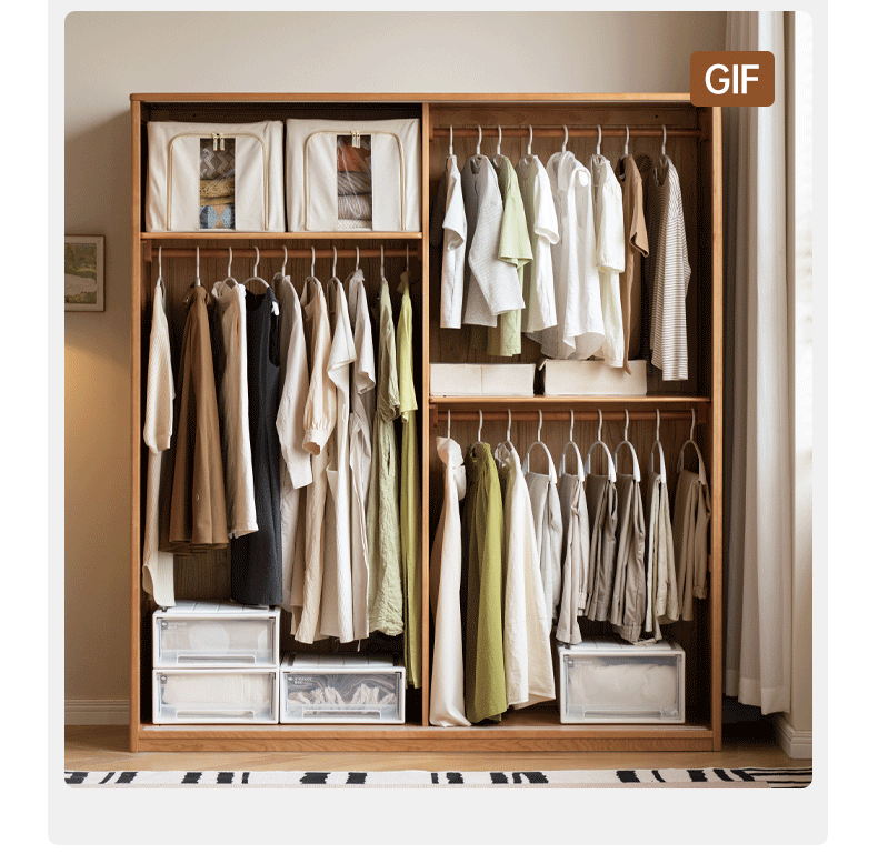 Cherry Wood Sliding Door Wardrobe.