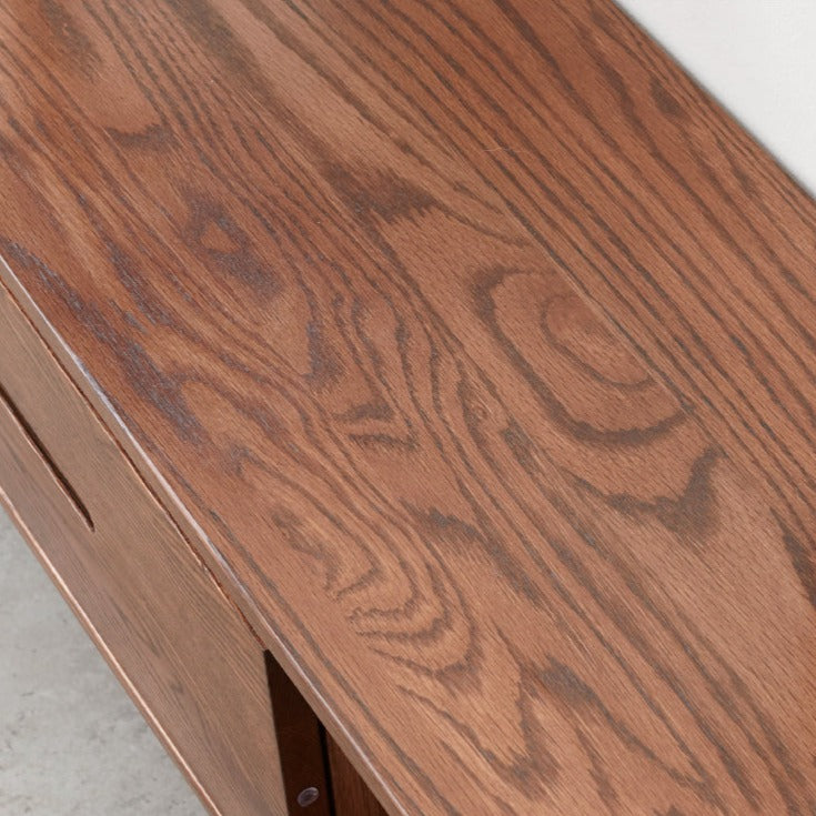 TV stand sliding door Oak Solid wood"
