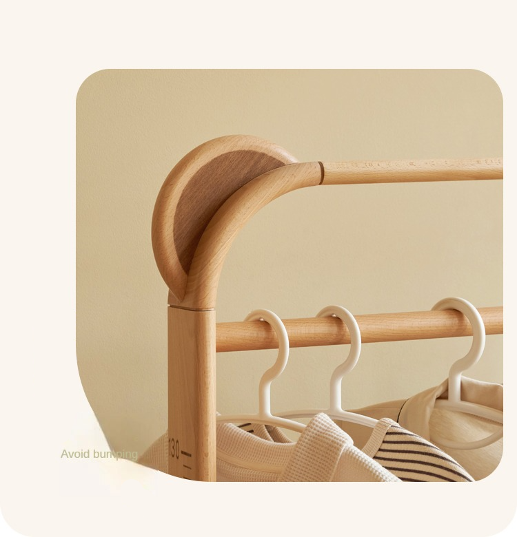 Beech Solid Wood Kids Coat Rack Floor Hanger