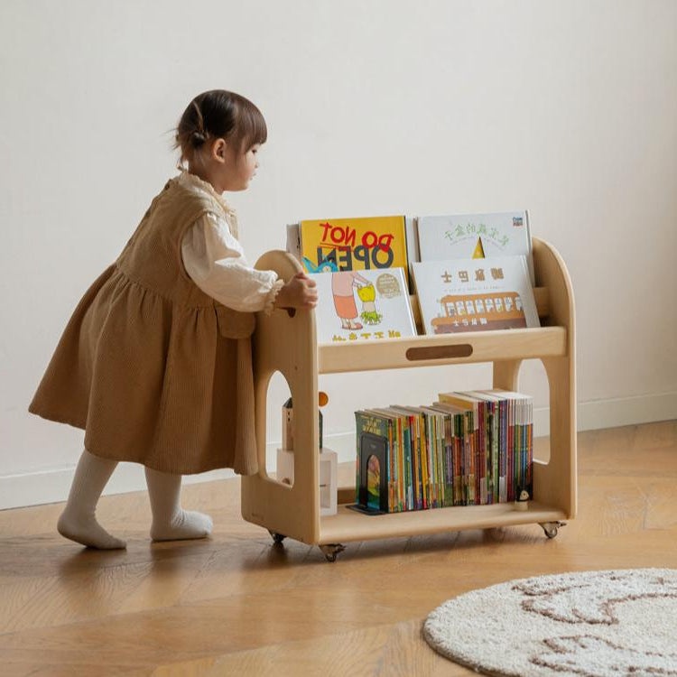 Poplar Solid Wood Movable Kids Cabinet
