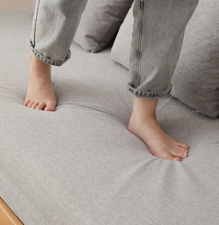 European Beech Solid Wood Sofa Bed Retractable Folding Bbed.