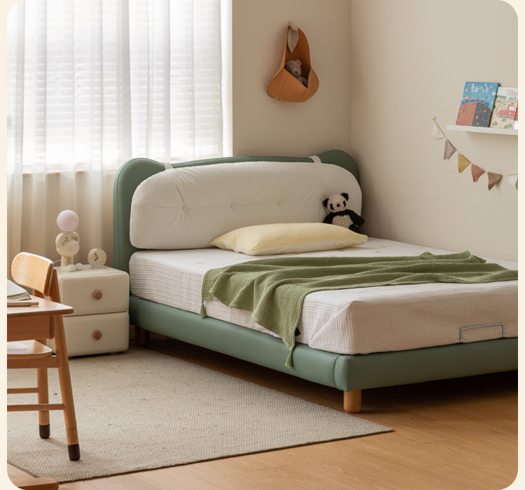 Organic Leather Children's Modern Simple Single Bed