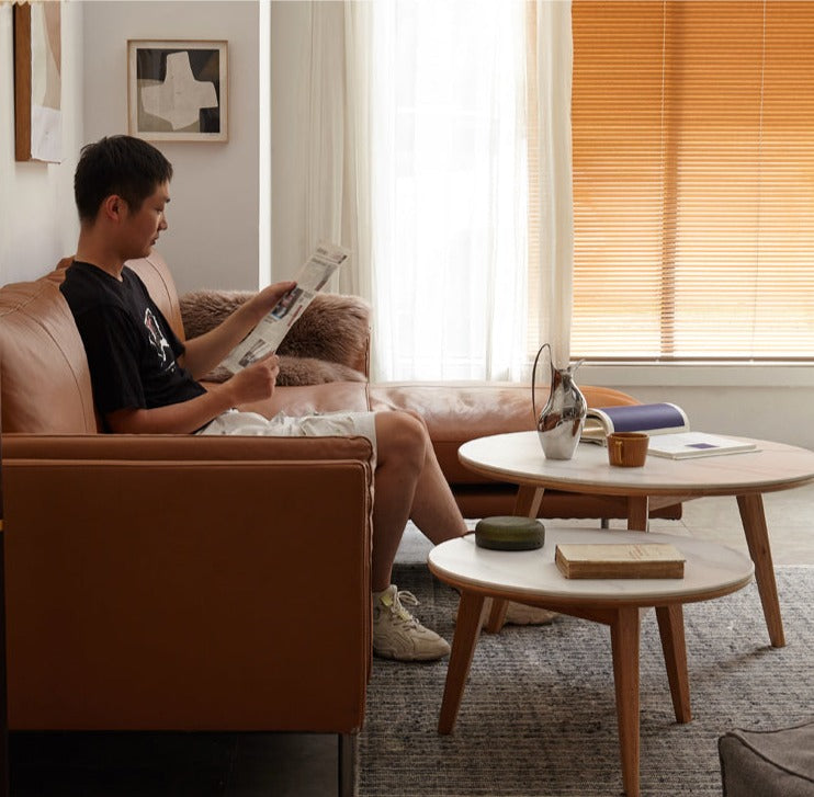 Oak, Black Walnut Solid Wood Coffee Table Slate Top