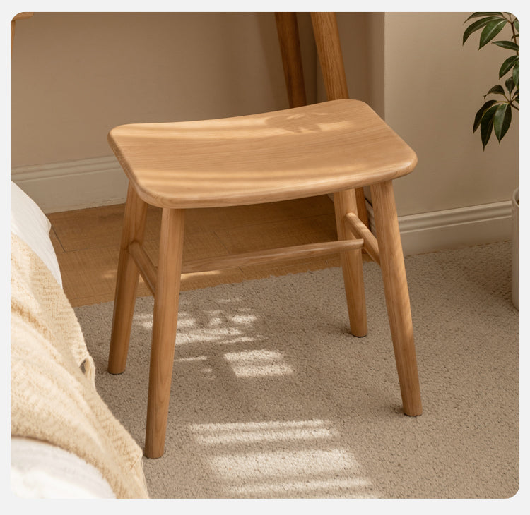 Black Walnut, Ash, Oak, Sandalwood Solid Wood Makeup Stool