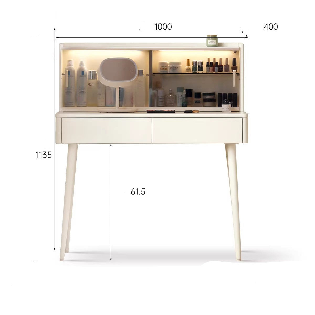 Poplar Solid Wood Telescopic Dressing Table.