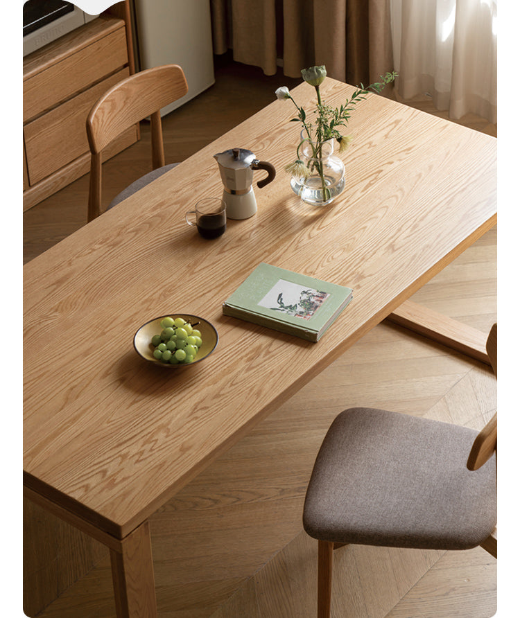 Beech, Oak Solid Wood Large Dining Table
