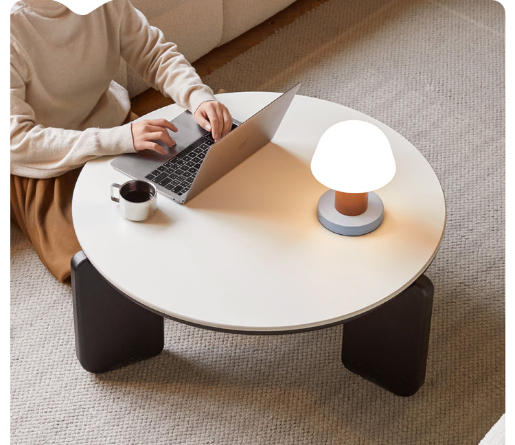Oak Solid Wood Slate Black Coffee Table